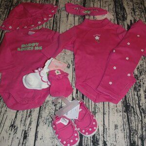 Gymboree Pretty Turtle 0-3 Month Pants Bodysuit Hat Headband Size 1 Shoes NWT